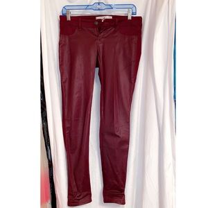 Hollister Women's Burgundy Vegan Leather Skinny Pants